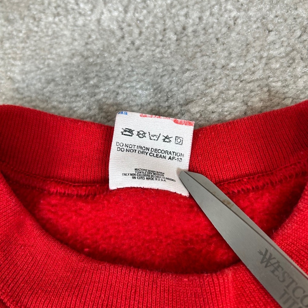 Vintage 80s Fruit of the Loom Sweatshirt Men Medium Red US Postal Team Eagle USA - Picture 9 of 14